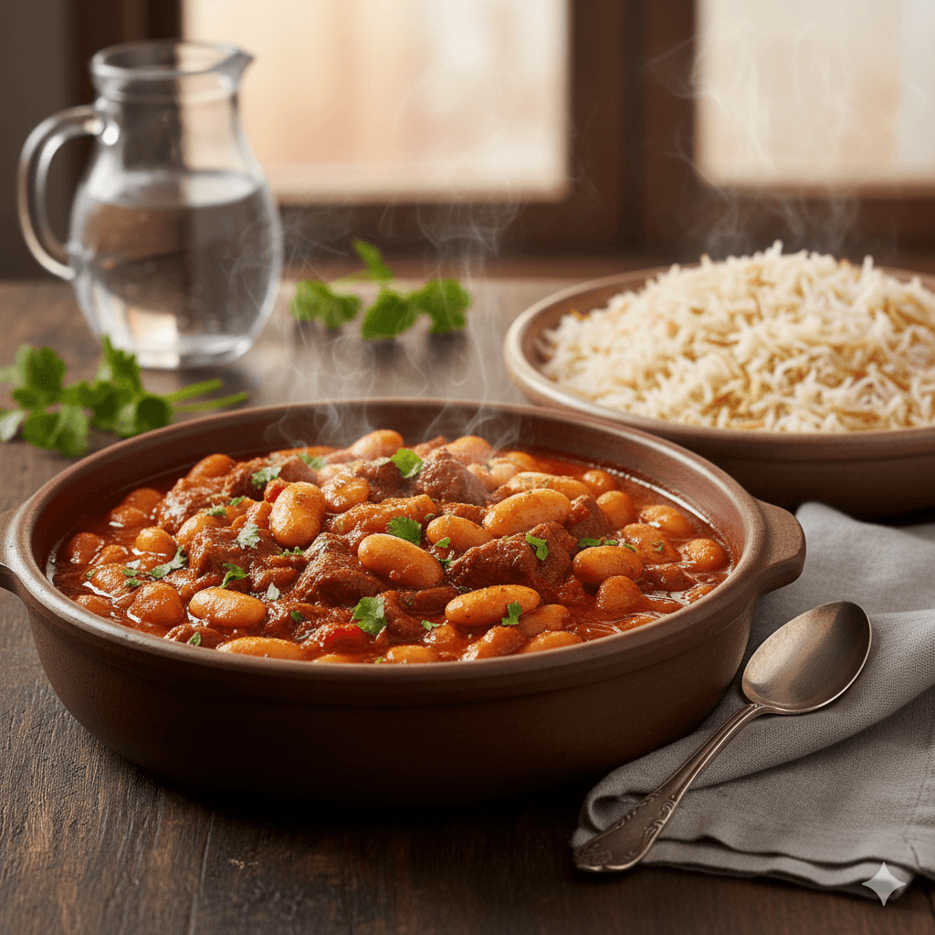 فاصوليا حب مع الأرز